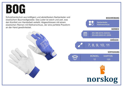 norskog BOG Arbeitshandschuhe Lederhandschuhe für Herren Handschuhe Schutzhandschuhe Gartenhandschuh