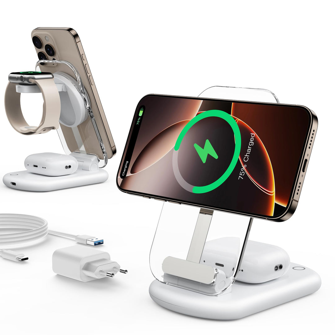 Mag Safe Ladegerät, Ladestation Apple Watch und iPhone, 3 in 1 Mag Safe Ladestation Kompatibel mit i