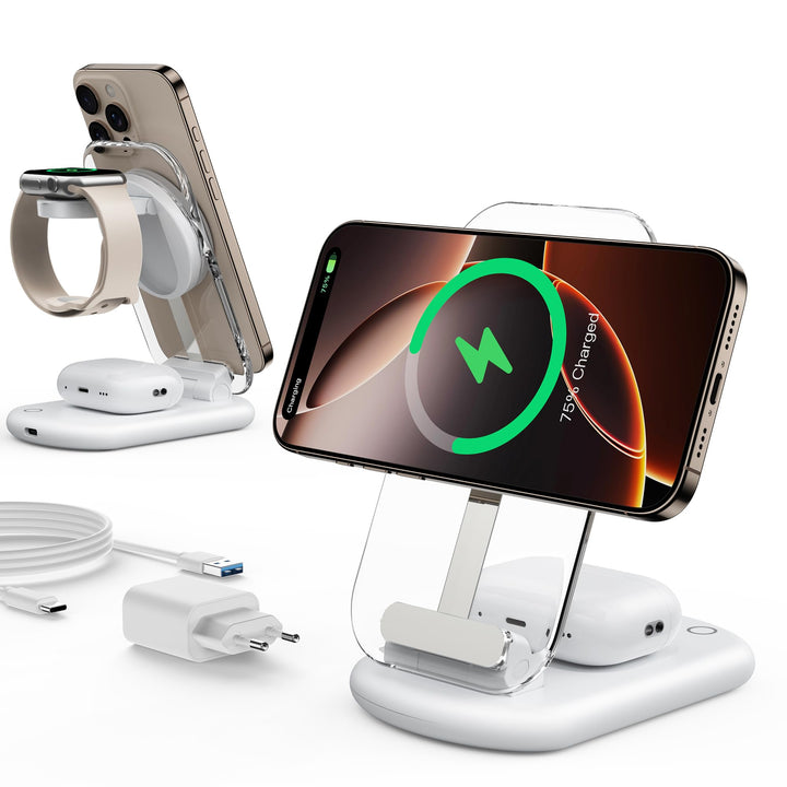 Mag Safe Ladegerät, Ladestation Apple Watch und iPhone, 3 in 1 Mag Safe Ladestation Kompatibel mit i