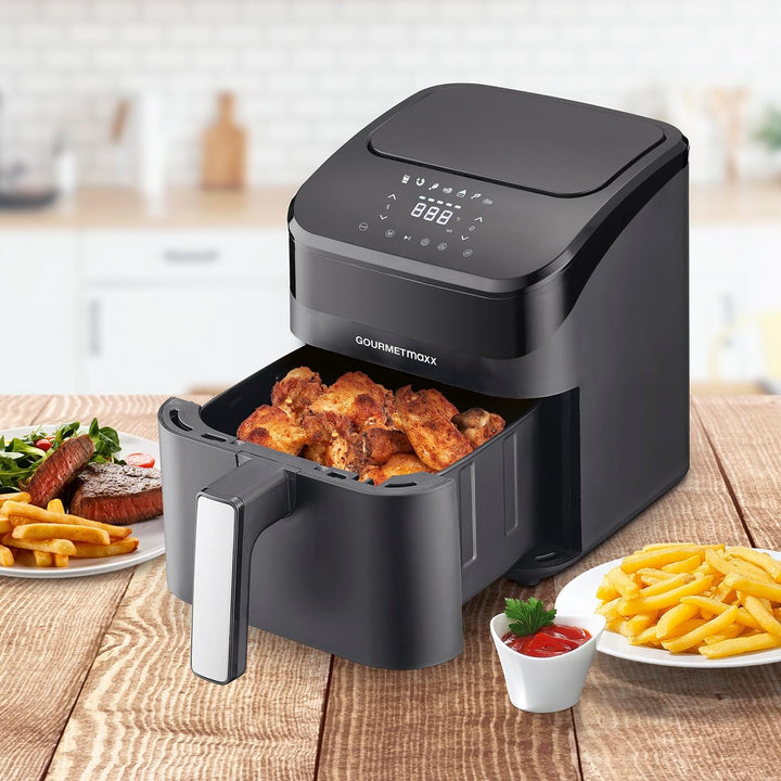 GOURMETmaxx Digitale Heissluftfritteuse | 4L Airfryer mit Timer &amp; Touchscreen | Fritteuse mit vielse