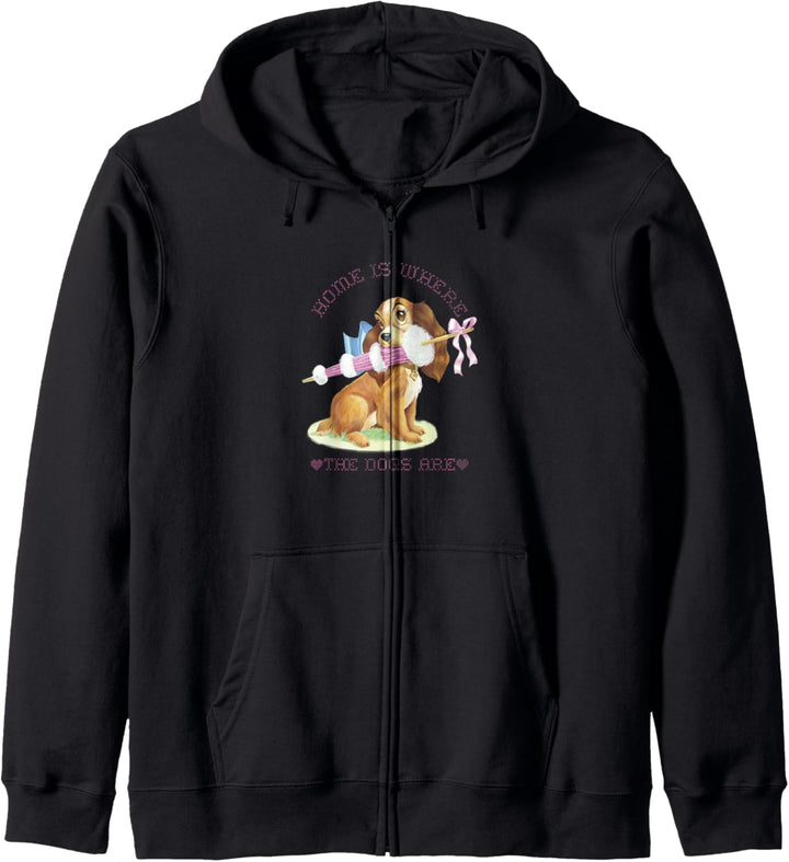 Disney Lady & The Tramp Home Is Where The Dogs Are Stitched Kapuzenjacke