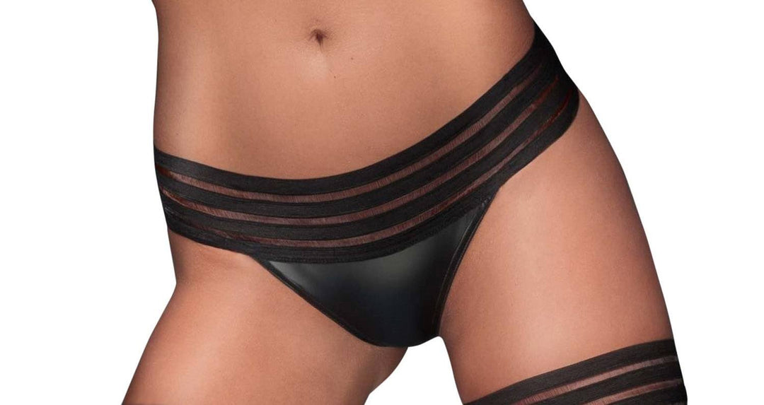 Noir Handmade Black Panty F161 in The Noble Wetlook by XL Schwarz, XL Schwarz