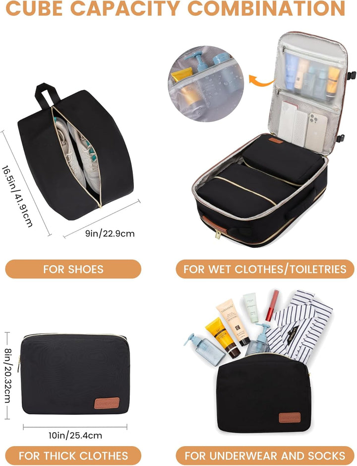 LOVEVOOK Handgepäck Rucksack Flugzeug, Reiserucksack Damen Gross 40L Herren Wasserdicht, Laptop Back