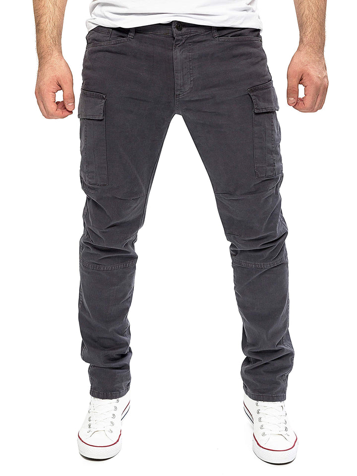 Yazubi Jayden - Herren Cargo Hose - Baumwoll Cargo Jeans 28W / 32L Grau (Nine Iron 193908), 28W / 32