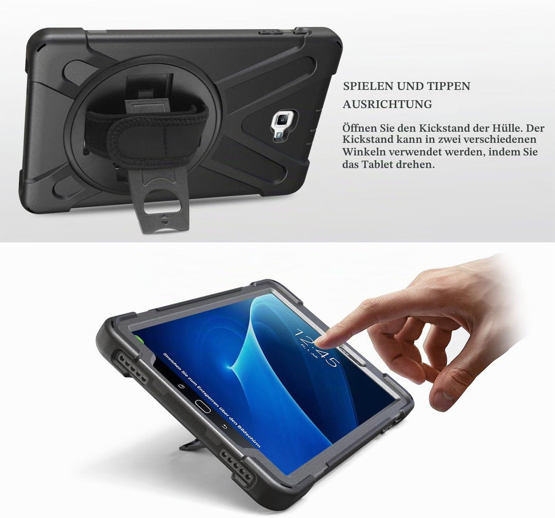 Gerutek Hülle für Samsung Galaxy Tab A6 10.1 Zoll 2016 (SM-T580/SM-T585) Stossfeste Robust Panzerhül
