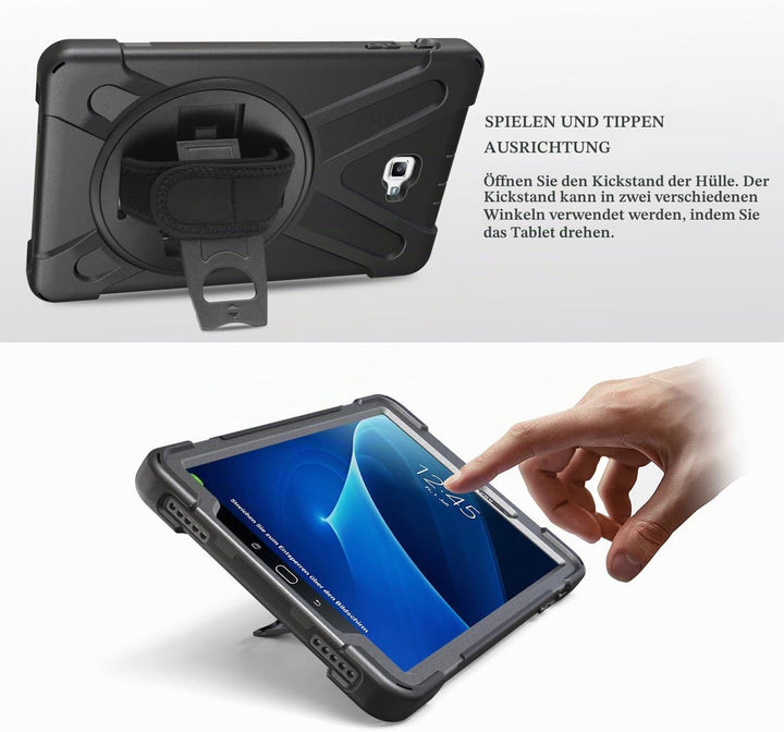 Gerutek Hülle für Samsung Galaxy Tab A6 10.1 Zoll 2016 (SM-T580/SM-T585) Stossfeste Robust Panzerhül