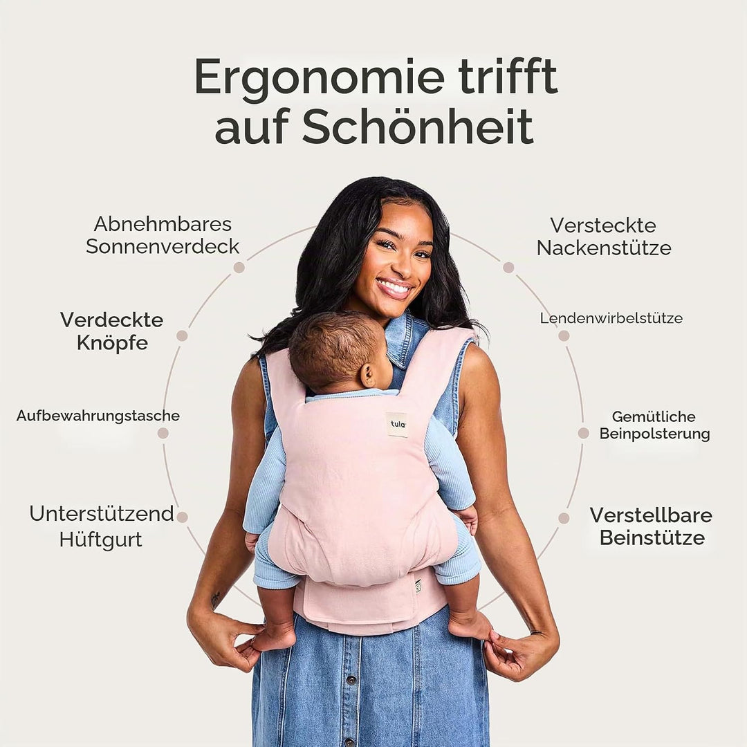 Tula Explore Mesh Babytrage für Neugeborene ab Geburt, 3-in-1 Baby-Tragetasche mit Mesh Rückenpanel,