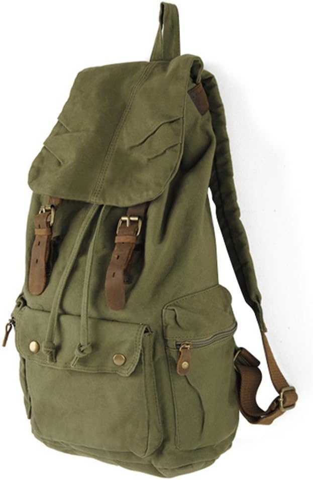 Yimidear Canvas Rucksack, Herren Damen Vintage Rucksäcke Retro Schulrucksack Wanderrucksack Reisetas