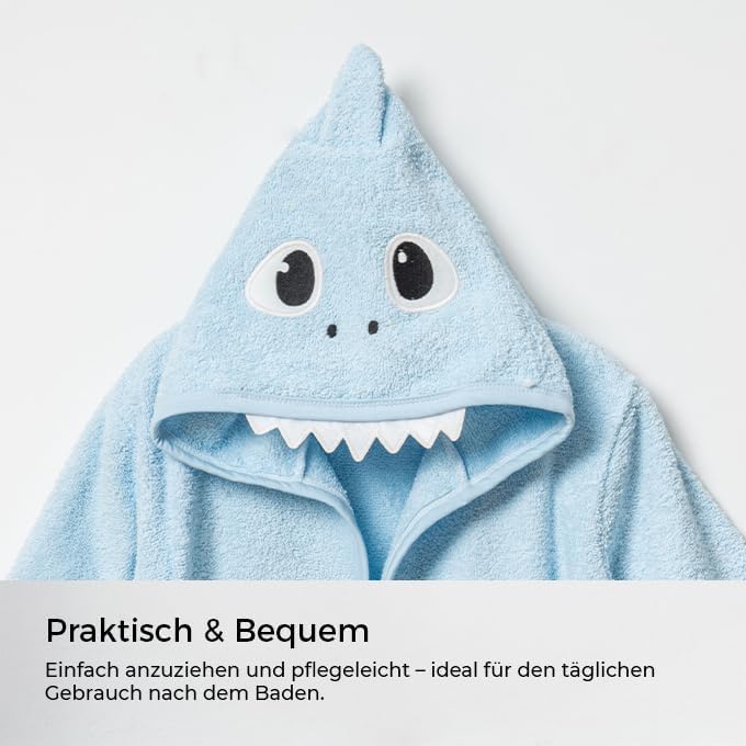 Baby Bademantel mit süssem Giraffenmotiv – Kapuzenbademantel aus 100% Baumwolle – Weich, saugfähig &