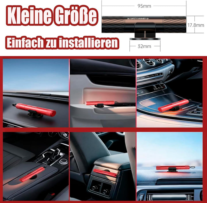 2in1 Gurtschneider Notfallhammer，3 Stück Notfallhammer Auto mit Gurtschneider，Nothilfewerkzeuge brec