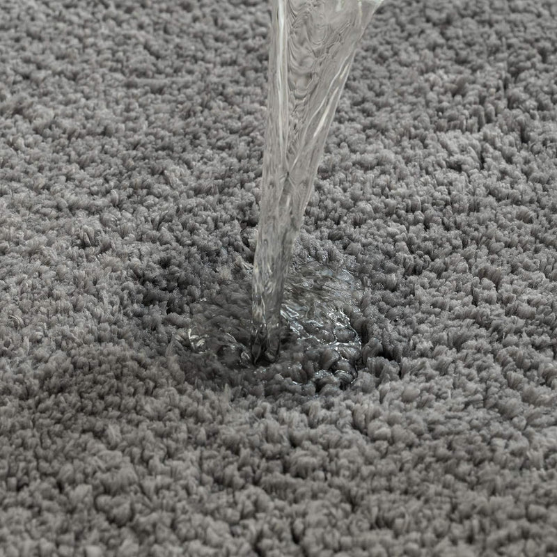 MIULEE Badematte Weiche Badteppich rutschfest Badvorleger Fussmatte Badzimmermatte Bettvorleger Flau