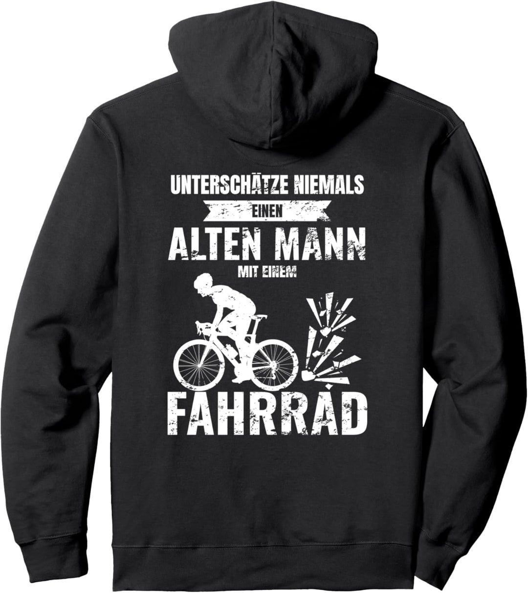 RÜCKENDRUCK Unterschätze niemals einen alten Mann Fahrrad Pullover Hoodie