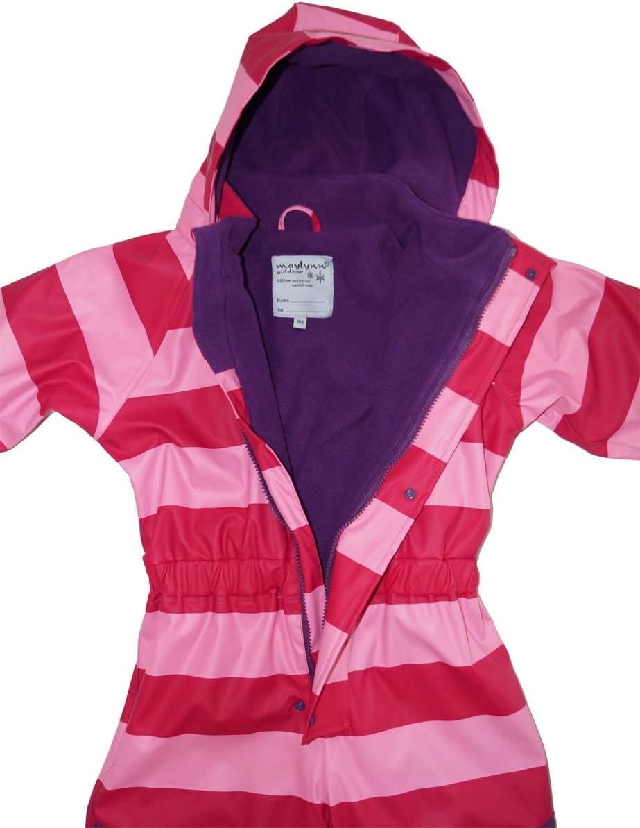 Maylynn - Schneeanzug Regenoverall Rosa, warm gefüttert mit dickem Fleece Futter 98, 98