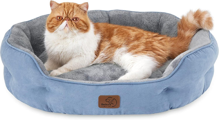BEDSURE Katzenbett waschbar Katzen Bettchen - 63x53x20cm Katzen Bett mit Zweiseitig Innenkissen Katz