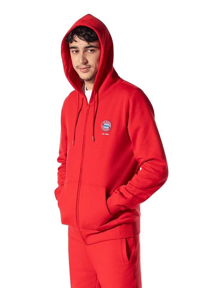 FC Bayern München | Zip-Hoodie Essential| Herren | Rot oder Navy Rot S, Rot S