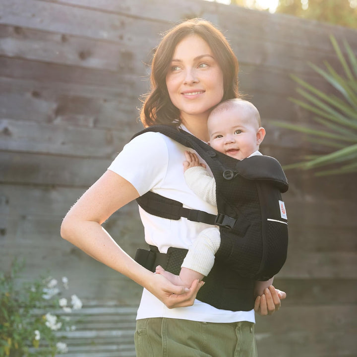 Ergobaby Adapt Babytrage für Neugeborene ab Geburt, 3-Positionen SoftFlex Mesh Ergonomische Babybauc