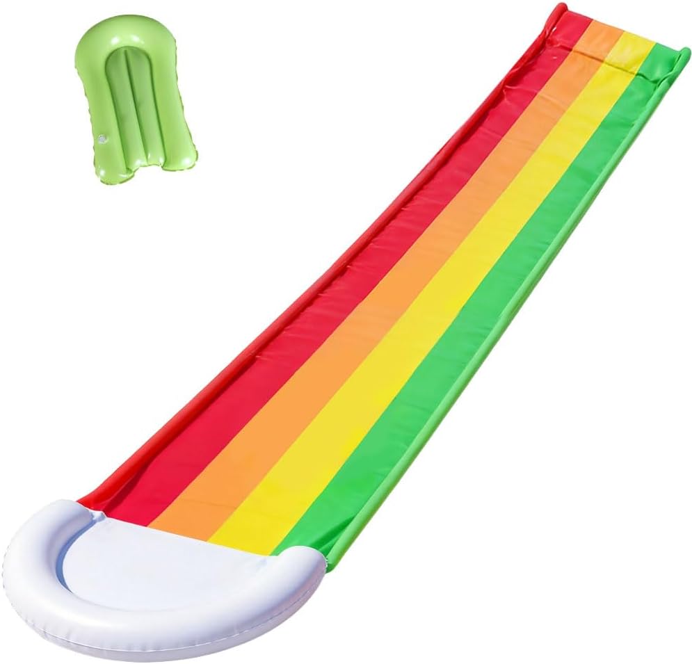 Wasserrutsche Garten für Kinder, 15.7ft/480cm Wasserrutsche mit Bodyboard, Single Wasser Slide Wasse