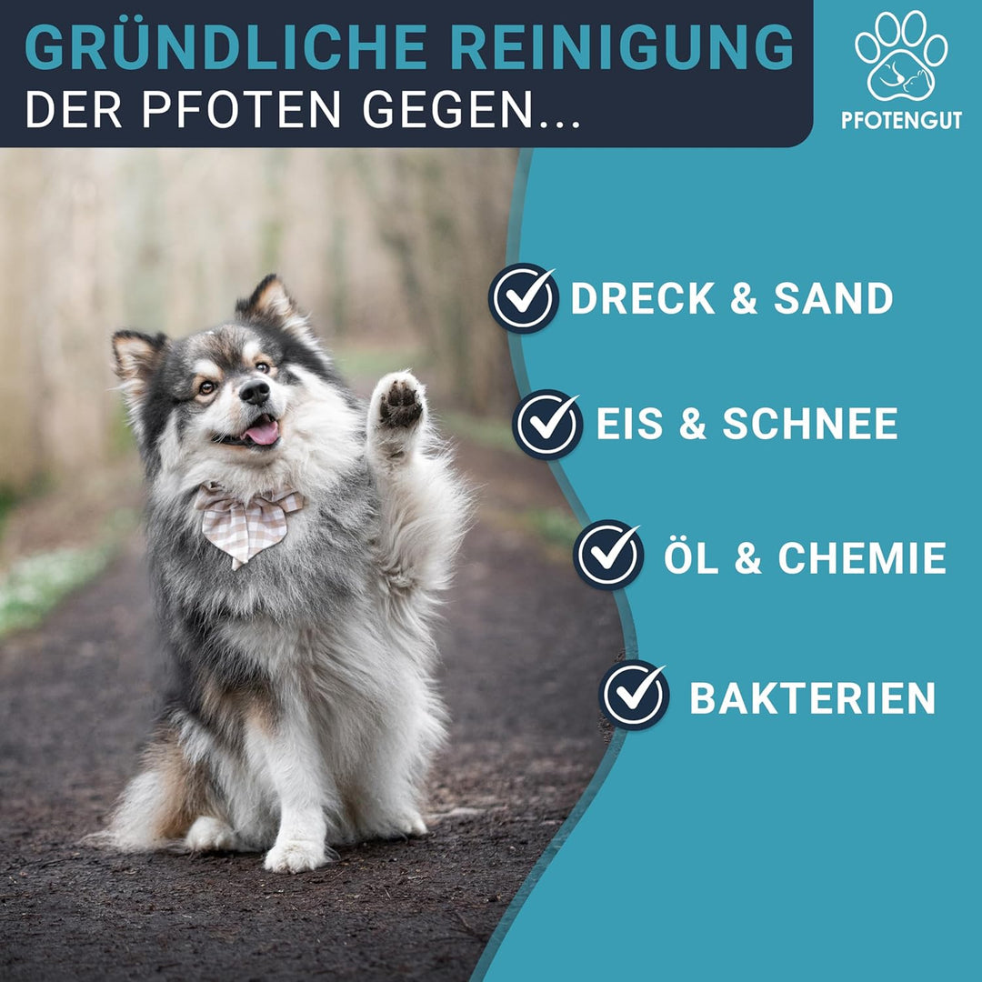PFOTENGUT® Pfotenreiniger für Hunde [Grösse S&L ] - sanfter Hundepfoten Reiniger für grosse/kleine H