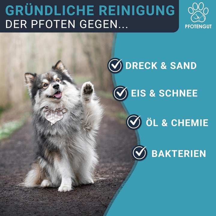 PFOTENGUT® Pfotenreiniger für Hunde [Grösse S&amp;L ] - sanfter Hundepfoten Reiniger für grosse/kleine H