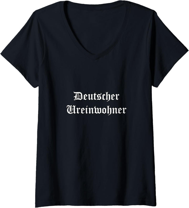Deutscher Ureinwohner T-Shirt mit V-Ausschnitt