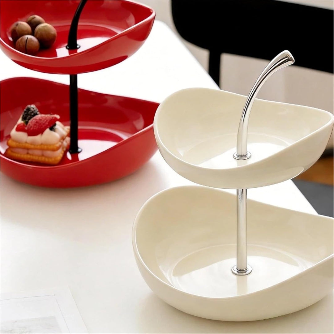 Doppelte Obstschale Modern Mit Zwei Schalen Aus Keramik Und Metallschalen Obstschale Keramik Bei Sna