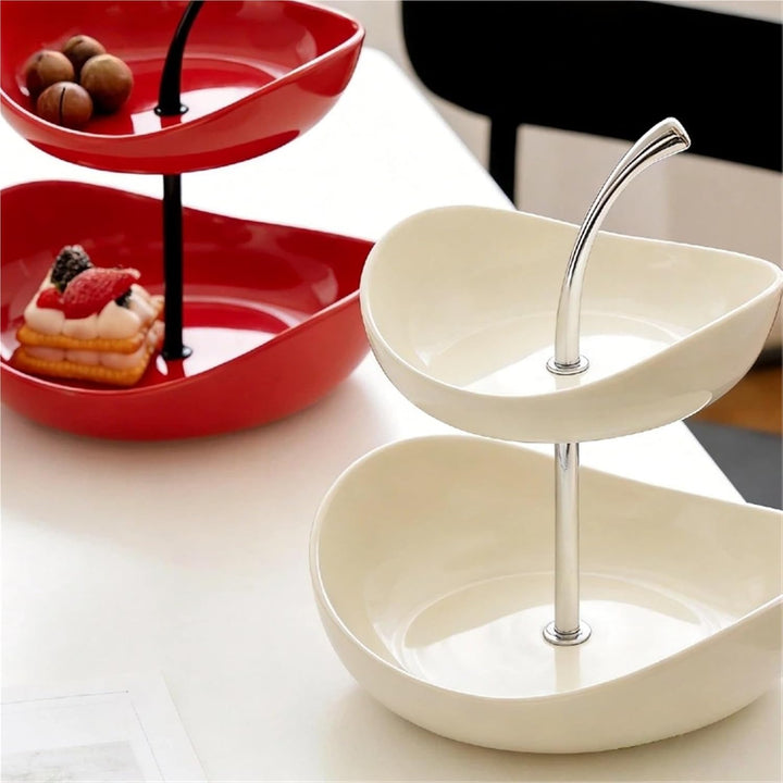 Doppelte Obstschale Modern Mit Zwei Schalen Aus Keramik Und Metallschalen Obstschale Keramik Bei Sna
