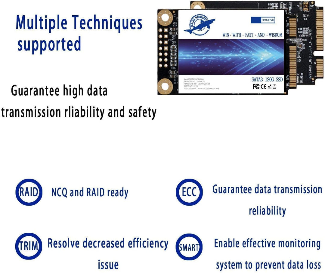 Dogfish SSD MSATA 256GB SataIII 6Gb/s Interne Solid State Drive SSD High Performance Festplatte Aus