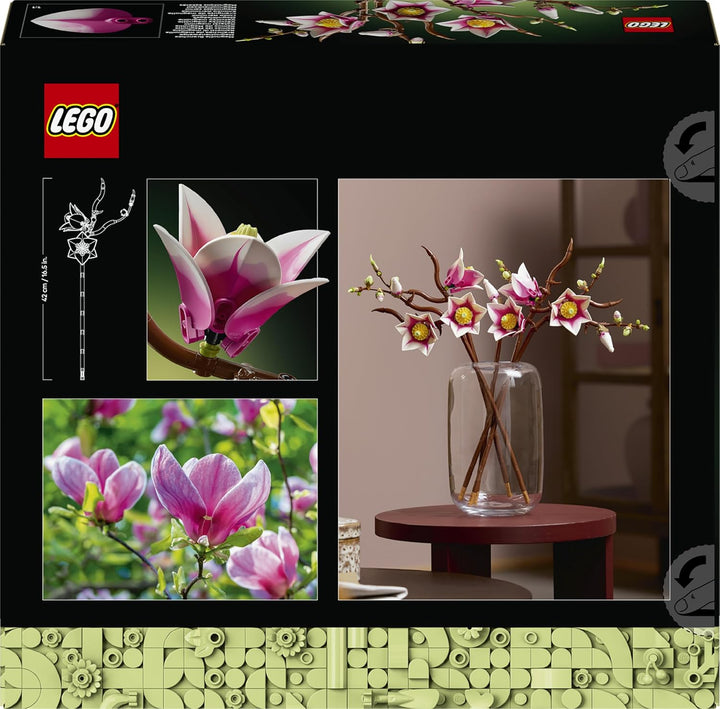 LEGO Botanicals Magnolienzweige - Kunstblumen Set für Erwachsene - 5 künstliche Magnolien für Deko i