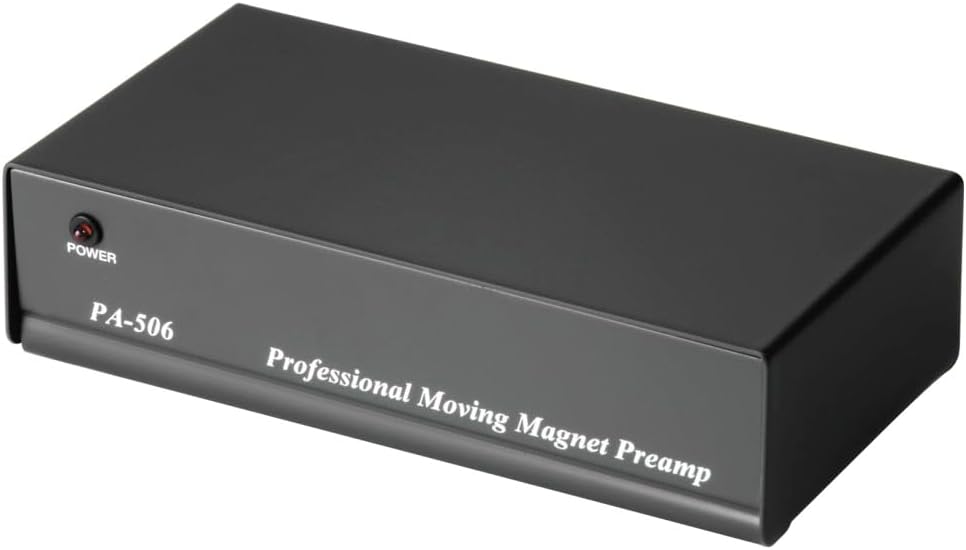 Hama Stereo Phono-Vorverstärker PA 506 (für Plattenspieler, inkl. Netzadapter 230V/50Hz, 3000mA, Cin