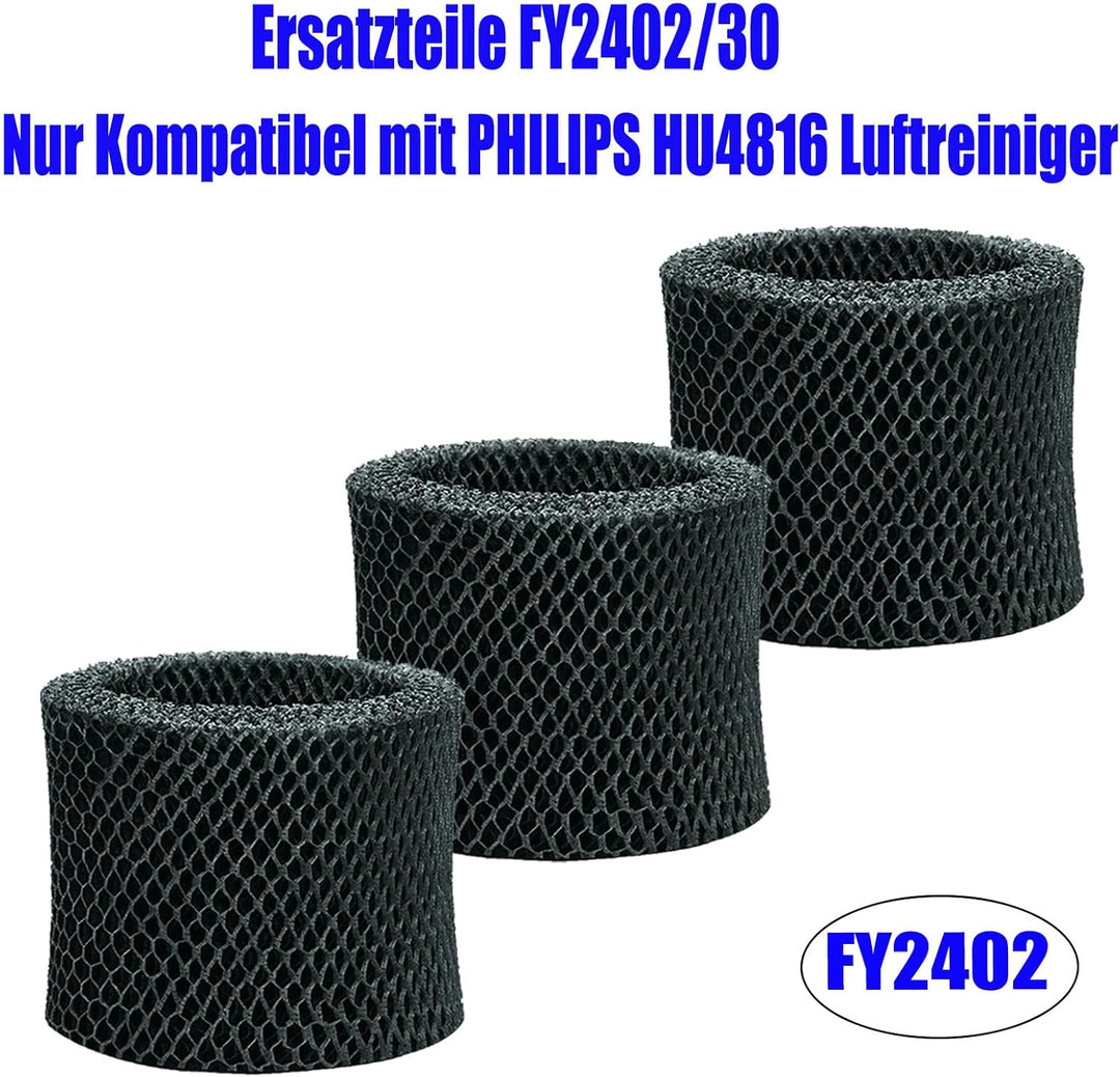 3er FY2402/30 Ersatzfilter für Philips Series 2000 Luftbefeuchter | Activated Carbon Upgrade Filter