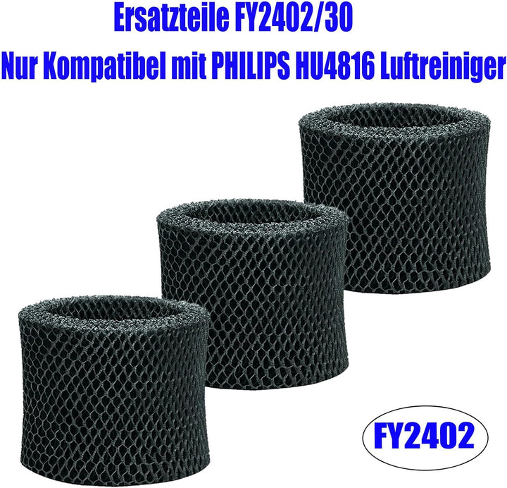 3er FY2402/30 Ersatzfilter für Philips Series 2000 Luftbefeuchter | Activated Carbon Upgrade Filter