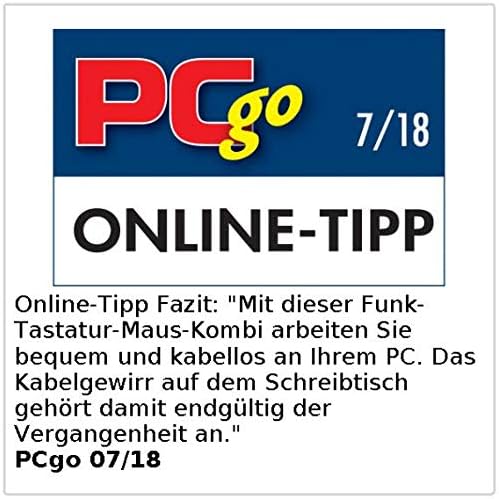 Funktastatur und Maus: Ergonomische Funk-Tastatur-Maus-Kombination, 2,4 GHz, 10 m Reichweite (Funk T
