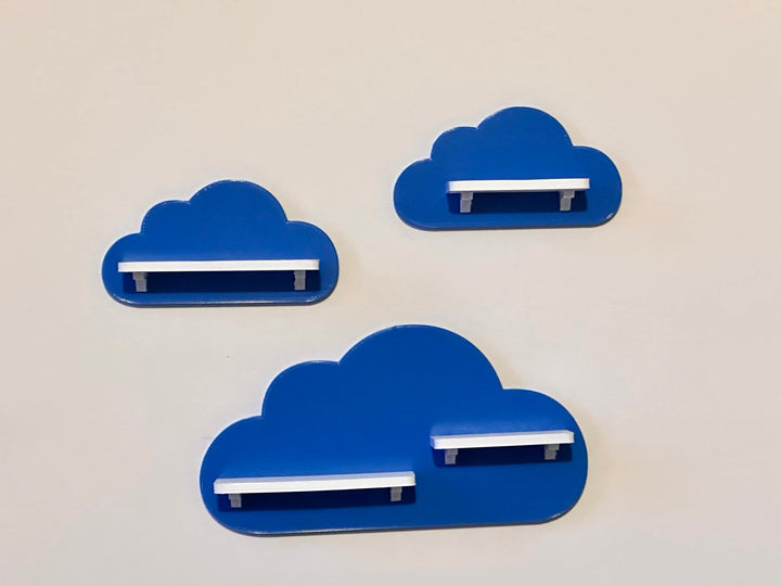 3er Wolken-Set passend/Kompatibel für die Toniebox Toniefiguren (Blau), Blau