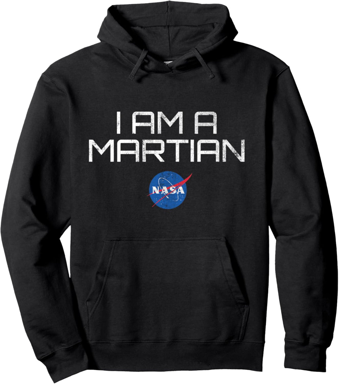 NASA I Am A Martian Text Logo Pullover Hoodie