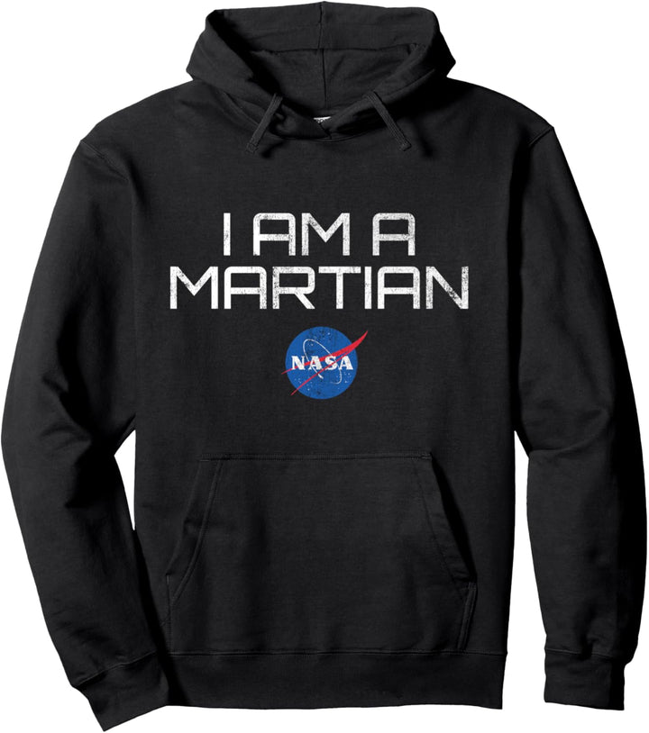 NASA I Am A Martian Text Logo Pullover Hoodie
