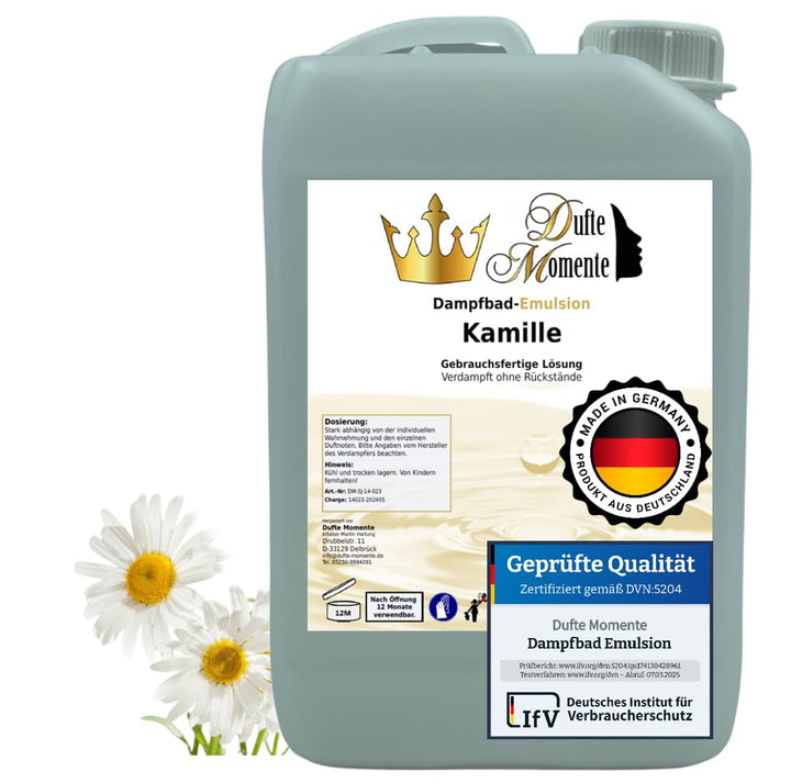 Dufte Momente | Dampfbad Emulsion 3 Liter Kamille | geprüfte Qualität | mit naturreinen und natürlic
