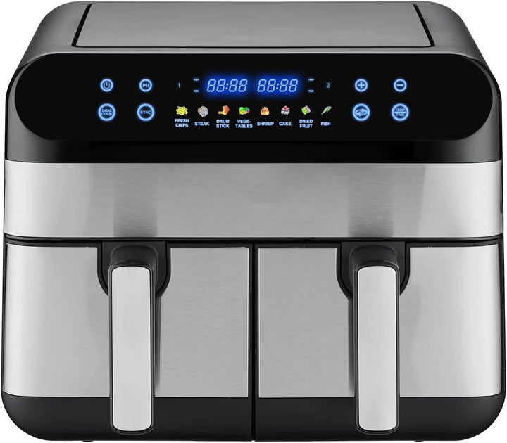 Panana Heissluftfritteuse mit Doppelfach, Friteuse ohne Öl 2x4,5L, 8 Programme, 2400W, Heissluftfrit