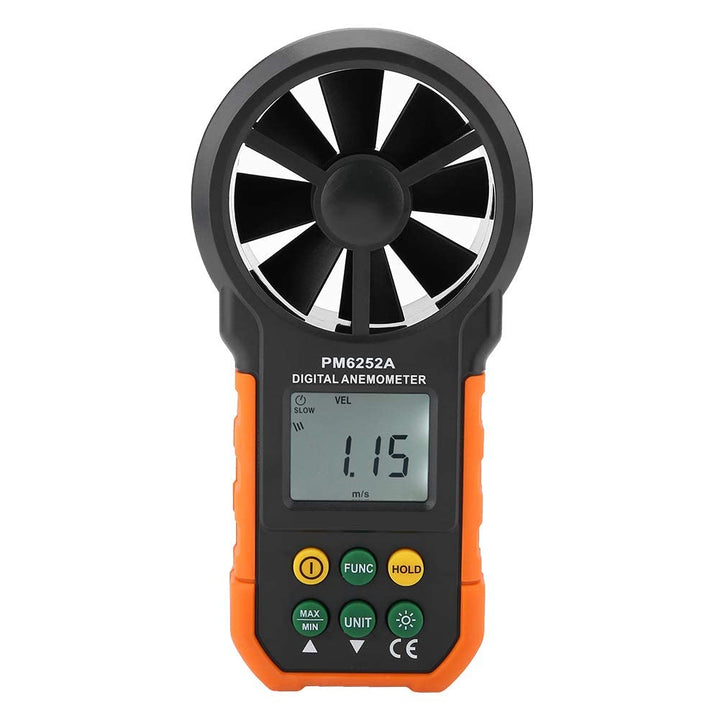 Windmesser Handanemometer PM6252A Profi Tragbares Digitales Windmessgerät mit LCD-Display und Hinter