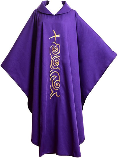 BLESSUME Kirche Priester festes Muster Kasel Vestments Lila (Style#1), Style#1
