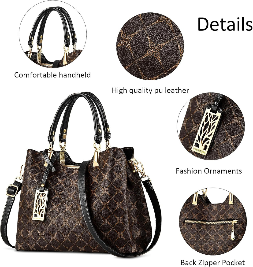 DIRRONA Damen Handtasche Mittel Schultertasche Casual Umhängetasche PU Leder Tasche Shopper Party To