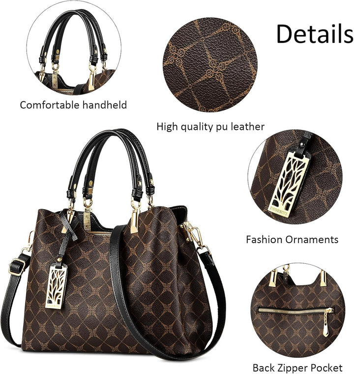 DIRRONA Damen Handtasche Mittel Schultertasche Casual Umhängetasche PU Leder Tasche Shopper Party To