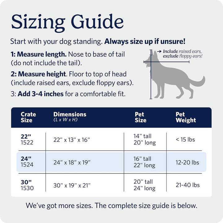 MidWest Homes for Pets iCrate Modell 1524BL Hundebox, ca. 61 cm lang, mit Einzeltür, auslaufsicherer