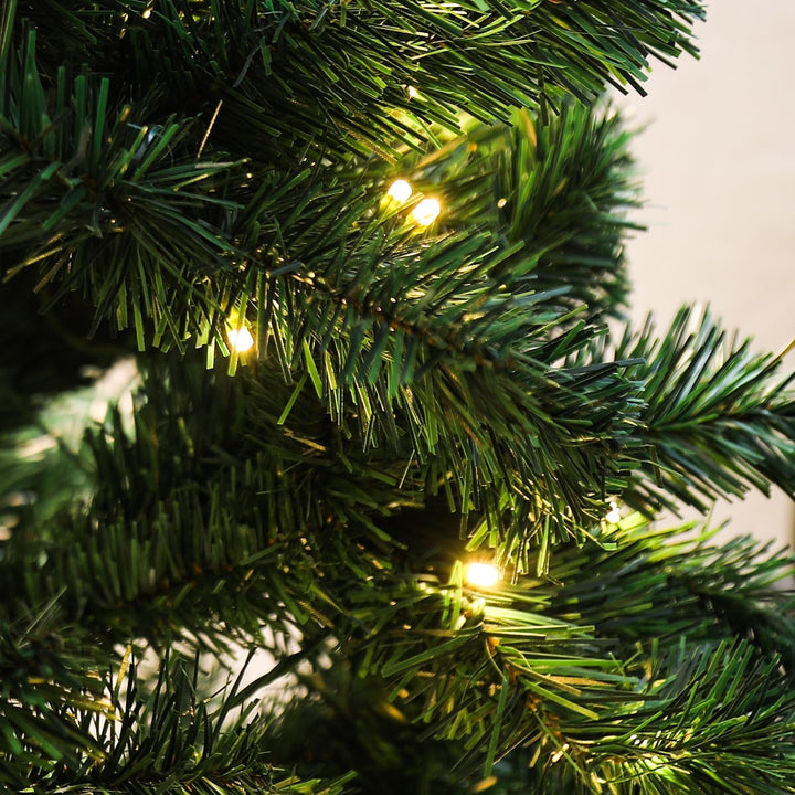 Künstlicher Weihnachtsbaum mit Beleuchtung, 210cm LED Tannenbaum mit Metallständer 400 Warmweissen L