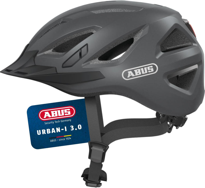 ABUS Stadthelm Urban-I 3.0 - Fahrradhelm mit Rücklicht, Schirm und Magnetverschluss - für Damen und