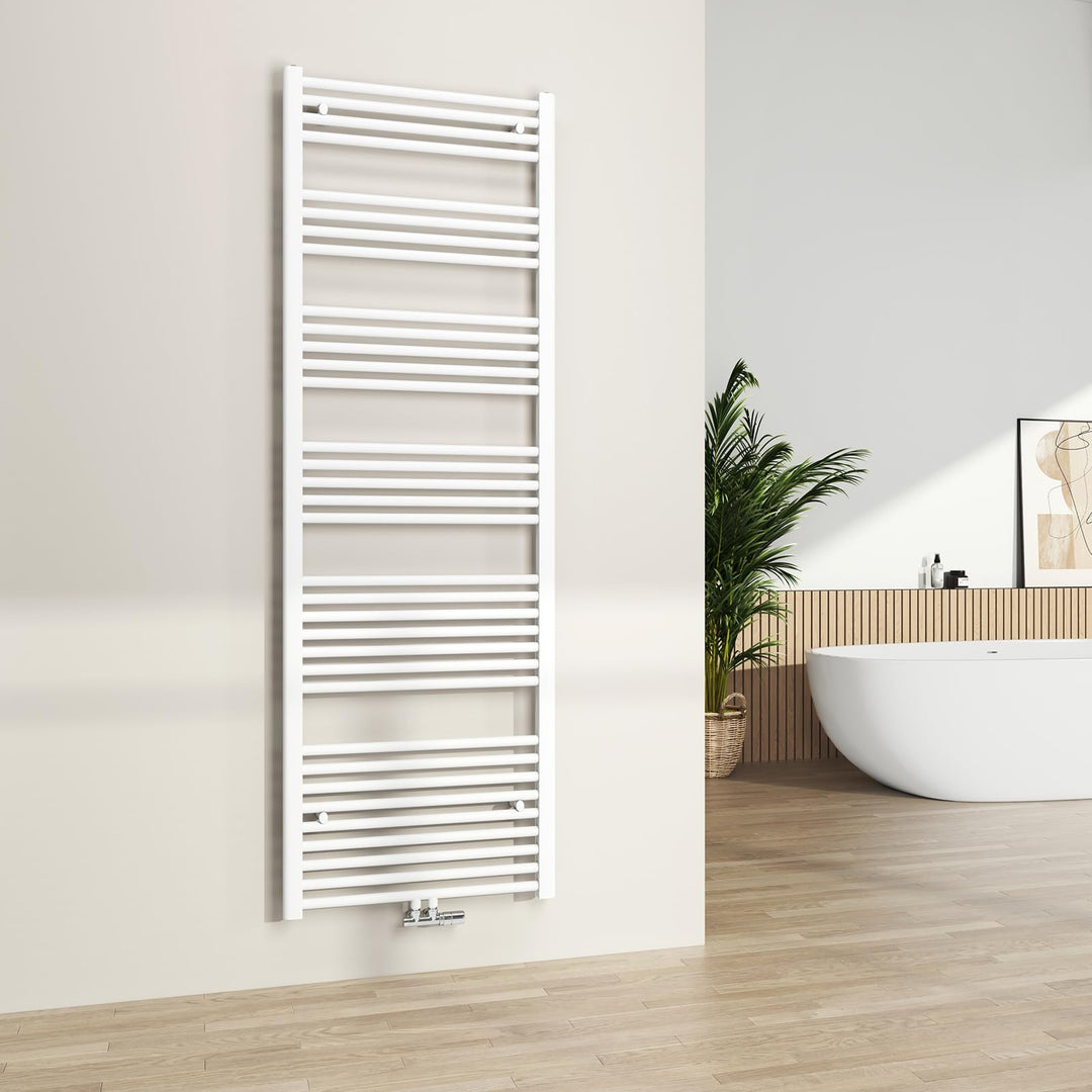 Handtuchheizkörper Mittelanschluss 1800x600 mm Badheizkörper Weiss Handtuchwärmer Handtuchtrockner 8