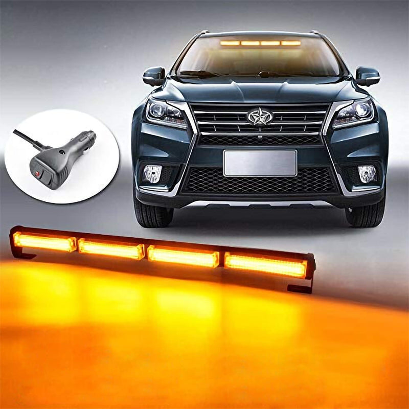 AnTom 58cm LED Rundumkennleuchte 40W Gelb Rundumleuchte für Auto Anhänger Wohnwagen SUV -14 Blinkend