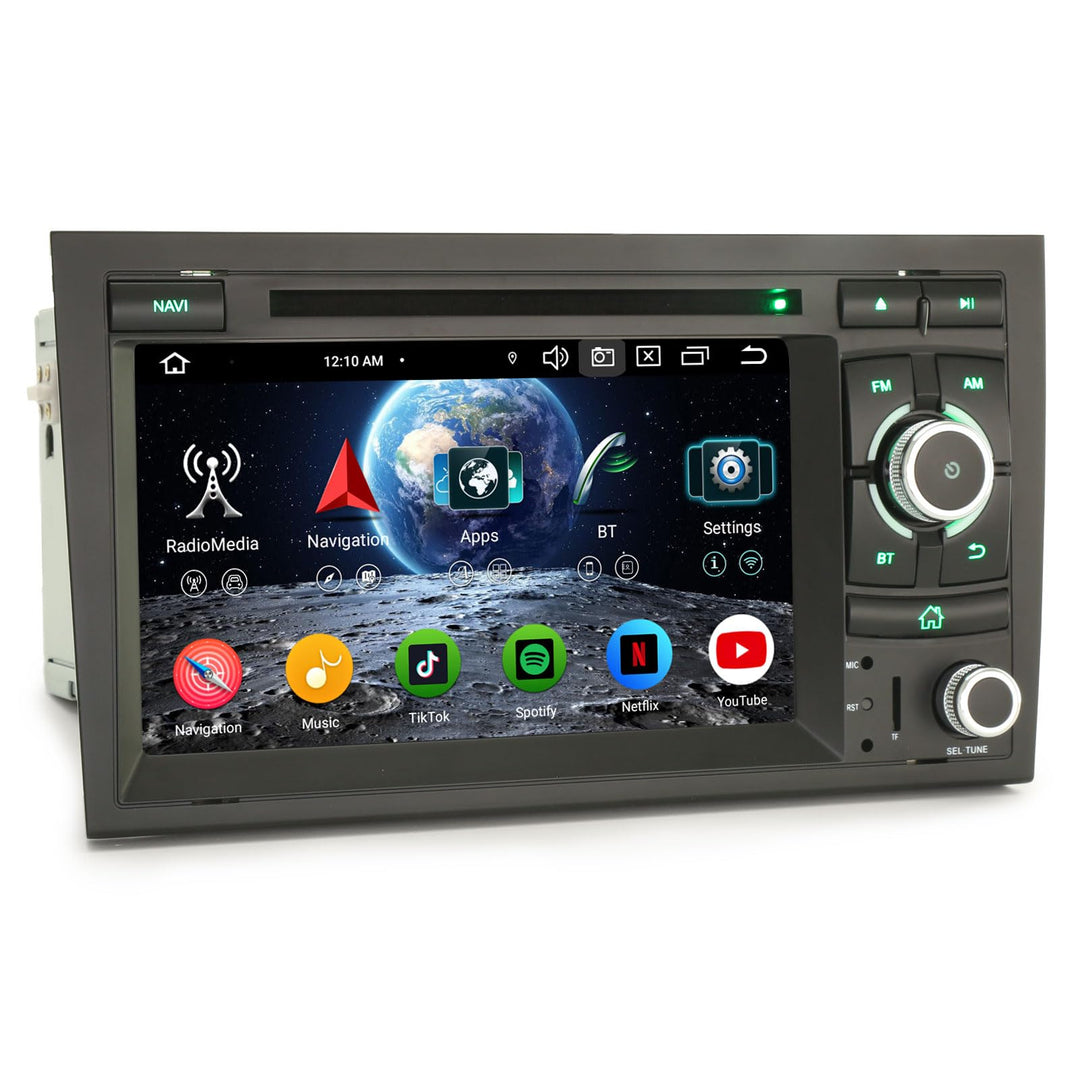 Erisin Android 14 8-Kern 4GB+64GB Autoradio Bluetooth GPS Navi für Audi A4 S4 RS4 8E B9 B7 Seat Exeo
