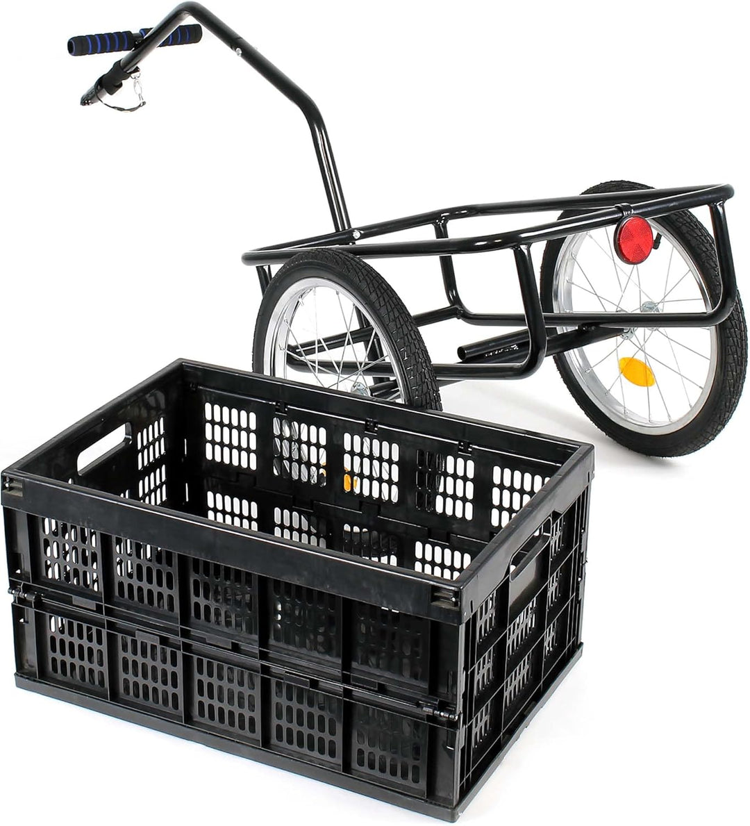 Wiltec Fahrrad Lastenanhänger, Fahrradanhänger, Deichsel klappbar & Schnellkupplung für Einkäufe, Ur