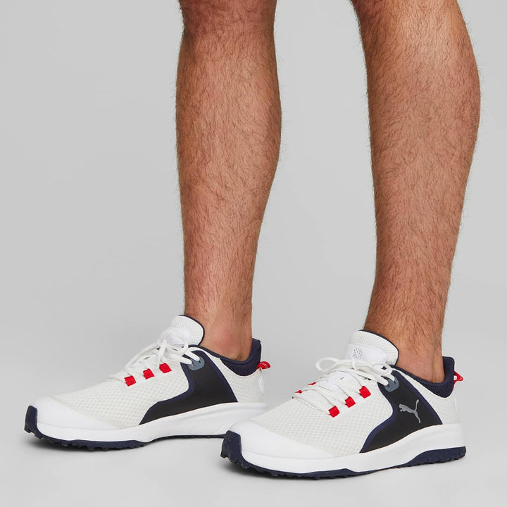 PUMA Golf Herren Fusion GripGolfschuh 42 EU Puma White Puma Silver Puma Navy, 42 EU Puma White Puma