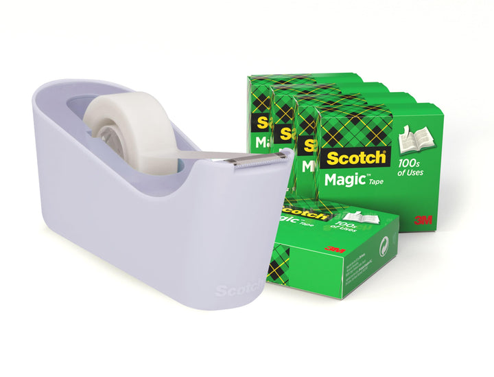 Scotch Klebeband-Abroller C18, Mint + Scotch Magic Unsichtbares Klebeband, 4 Rollen, 19 mm x 33 m -